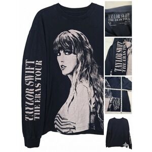 Taylor Swift The Eras Tour Long Sleeve Shirt Mens M Dark Blue Concert Merch